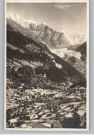 CH 3984 FIESCH (Gorms) VS, Blick über Den Ort Mit Fieschergletscher, 1930, Rücks. Klebereste - Fiesch