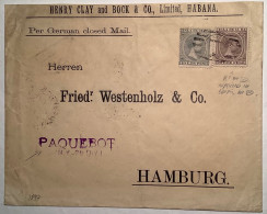 Cuba 1897 RARE 20c (UNPRICED EDIFIL) On Cover Havana Cancelled PAQUEBOT N.Y>Hamburg (New York Ship Mail - Kuba (1874-1898)