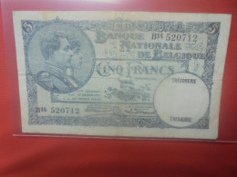 BELGIQUE 5 FRANCS 1931 Circuler (B.31) - 5 Francs
