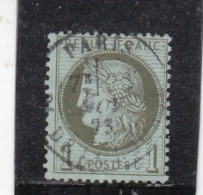 France - Année 1871/75 - N°YT 50 - Type Cérès - Oblitération CàD Centré - 1c Vert Olive - 1871-1875 Ceres