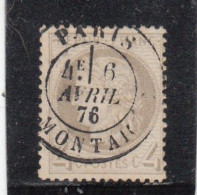 France - Année 1871/75 - N°YT 52 - Type Cérès - Oblitération CàD Centré - 4c Gris - 1871-1875 Cérès