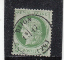 France - Année 1871/75 - N°YT 53 - Type Cérès - Oblitération CàD Centré - 5c Vert Jaune S. Azuré - 1871-1875 Cérès
