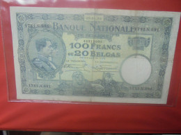 BELGIQUE 100 FRANCS 1930 Circuler(B.31) - 100 Franchi & 100 Franchi-20 Belgas