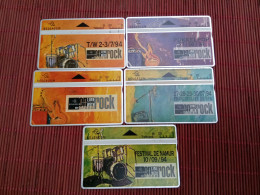 Set 5 Phonecards Rock Werchter Used  Rare ! - Sans Puce