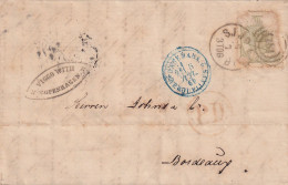 LETTRE. 1869. VIGGO WITH COPENHAGEN. 16 Sk. PD POUR BORDEAUX. ENTREE FRANCE DANEMARK ERQUELINNES 2. - Lettres & Documents