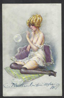 CPA Millière Femme Girl Women érotisme Glamour écrite LE 4 Bulles De Savon - Milliere