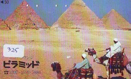 Télécarte Japon Egypte (325) SPHINX * PYRAMIDE * TELEFONKARTE EGYPT Related * CAMEL *  Ägypten Phonecard Japan * - Paesaggi