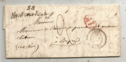 Lettre, Préphilatélie, Précurseurs XIX E Siècle, 1842, 38 MONT SOUS VAUDREY, DOLE, DIJON ; 1 D. , 4 Scans - 1801-1848: Vorläufer XIX