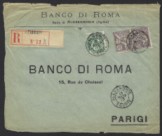 F03 - Egypt Alexandria - French Office - Front Of Registered Cover 1913 To France - Banco Di Roma - Lettres & Documents