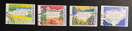 Schweiz 1996 Automatenmarken Landschaften Mi. 7 - 10 Gestempelt/o - Automatic Stamps