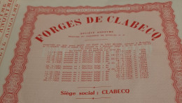 10 X Titres De "Forges De Clabecq S.A" - Part Sociale Au Porteur - 1963. - Mines