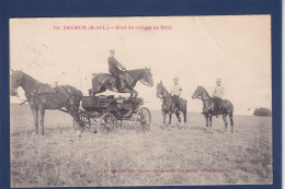 CPA 1 Euro Animaux Cheval Chevaux Horse Militaria Circulé Saumur - Paarden