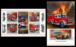 Delcampe - Guinea  2023 Fire Trucks. (240) OFFICIAL ISSUE - Feuerwehr