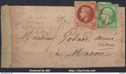 FRANCE BANDE D'IMPRIMÉ RARE TARIF 7 CENTIMES CACHET ROUGE SIGNÉ CALVES A VOIR - 1862 Napoléon III