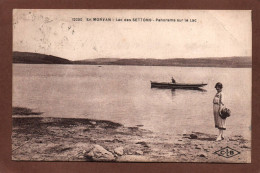 (RECTO / VERSO) EN MORVAN EN 1929 - LAC DES SETTONS AVEC PERSONNAGE  - BEAU CACHET AMBULANT TRI FERROVIAIRE - CPA - Montsauche Les Settons