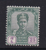 Malaya - Johore: 1896/99   Sultan Ibrahim    SG47    25c    MH    - Johore