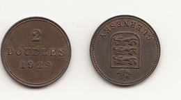 Guernsey 1929 - 2 Double Coin Very Fine Condition - Guernsey