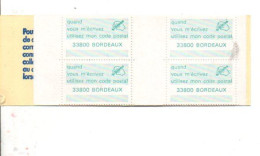 CARNET CODE POSTAL - 33800 BORDEAUX - BLEU - Bmoques & Cuadernillos