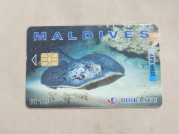 Maldives-(MLD-63-MAL-C-04 (NO CN)-TURTLE-(41)-(RF100)-(NOT COT NUMBER)-used Card+1card Prepiad Free - Maldives