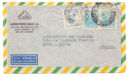 Brésil Brazil 498A Peixoto Laboratorios Enila Rio Coleta-Noite To Paris XIV France 1950 - Covers & Documents