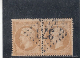 France - Année 1862 - N°YT 21 - Paire - Obligations GC - 10c Bistre - 1862 Napoleon III