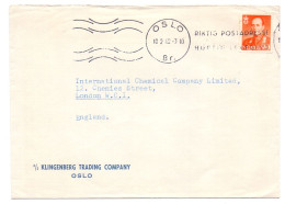 Norge Norway 427 Olav V Riktig Postadresse Oslo Klinkenberg  To London 1962 - Briefe U. Dokumente