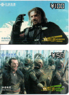 Seigneurs Des Anneaux Lord Of The Rings  Film Movie  2 Cartes Prépayée Chine Card (1185) - Cinema