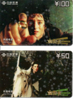 Seigneurs Des Anneaux Lord Of The Rings  Film Movie  2 Cartes Prépayée Chine Card (1186) - Cinéma