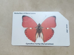 SIERRA LEONE-(SL-SLT-0009)-Cymothoe Hartigi-(3)-(10units)-urmet Card-used Card+1card Prepiad Free - Sierra Leona