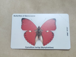 SIERRA LEONE-(SL-SLT-0009)-Cymothoe Hartigi-(6)-(10units)-urmet Card-MINT Card+1card Prepiad Free - Sierra Leona