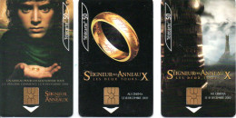 Seigneurs Des Anneaux Lord Of The Rings  Film Movie  3 Télécartes France Card (1187) - Cinéma