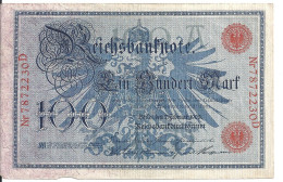 ALLEMAGNE 100 MARK 1908 VF P 33 - 100 Mark