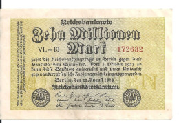 ALLEMAGNE 10 MLLIONEN MARK 1923 XF+ P 106 - 10 Mio. Mark