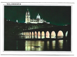 CATEDRAL Y PUENTE ROMANO, EFECTO NOCTURNO / CATHEDRALE AND BRIDGE ROMAN, NOCTURNAL EFECT.-  SALAMANCA.- ( ESPAÑA ) - Salamanca