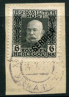 AUSTRIAN MILITARY POST In SERBIA 1916  Diagonal Overprint On Bosnia 6 H. Used. Michel 26 - Oblitérés