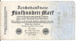 ALLEMAGNE 500 MARK 1922 VF P 74 - 500 Mark