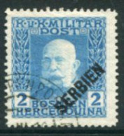 AUSTRIAN MILITARY POST In SERBIA 1916  Diagonal Overprint On Bosnia 2 H. Used. Michel 23 - Oblitérés