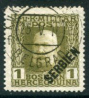 AUSTRIAN MILITARY POST In SERBIA 1916  Diagonal Overprint On Bosnia 1 H. Used. Michel 22 - Usados