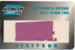 Carte Salon- Paris Automation 1995, Card Magnétique Karten (salon 360) - Cartes De Salon Et Démonstration