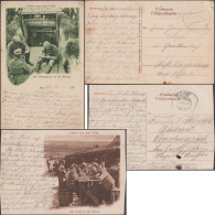 Allemagne 1917. 2 Cartes Postales De Franchise Militaire. Les Trouffions écrivent à La Famille Depuis Le Front Tranchées - Guerre Mondiale (Première)