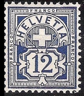 Schweiz Suisse HELVETIA 1906: Ziffer 15c Mit WZ I Zu 84 Mi 86 Yv 104. * Falzspur Trace De Charnière MLH (Zu CHF 9.00) - Ungebraucht