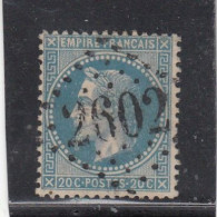 France - Année 1863/70 - N°YT 29B - Oblitération Losange GC - 20c Bleu - 1863-1870 Napoléon III Lauré