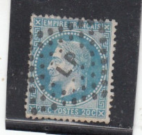 France - Année 1863/70 - N°YT 29A - Oblitération Ambulant - 20c Bleu - 1863-1870 Napoleon III Gelauwerd