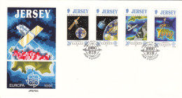 Jersey 1991 Europa (Space) Set Of 4  - FDC - Jersey