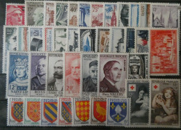 FRANCE 1954 ANNEE COMPLETE N° 968-1007 -COTE 315e NEUFS ** - 1940-1949