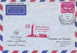 United Nations - 1965 Lufthansa Flight New York To Hamburg Germany - Airmail