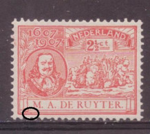 Nederland / Niederlande / Pays Bas NVPH 89 P Plaatfout Plate Error MH * (1907) - Varietà & Curiosità