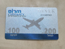 ISRAEL-Marom Aviation-SILVER PRIVATE-(2)(200₪-trip)-(100₪-flight)-(2113207821)-good Card - Israel