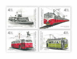 (4585-88) NOSTALGIC MEANS OF TRANSPORTATION TRAIN TRAM MNH** - Nuovi