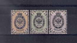 Russia 1864, Michel Nr 9-11, Mint, No Gum - Unused Stamps